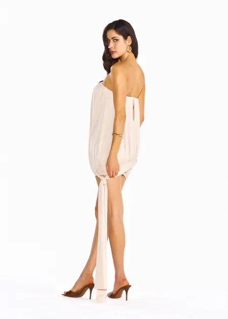 VESTIDO VIVIENE BEGE PORCELANA