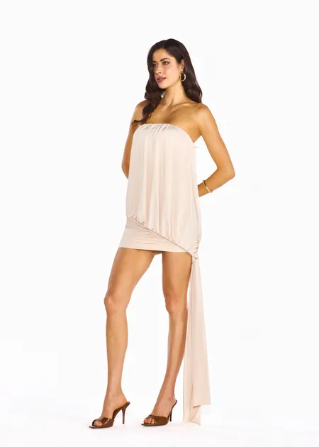 VESTIDO VIVIENE BEGE PORCELANA
